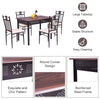 5PCS Dining Table & Chair Set Breakfast Bar Kitchen Furniture with Padded Seat