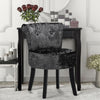 Crushed Velvet Padded Vanity Chair Bedroom Dressing Table Stool Retro Side Chair