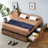 Small Double Iron Bed Frame 4 Underbed Storage Drawers Platfrom Bed Slat Base