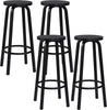 4 x Bar Stools Retro Breakfast Kitchen Bar High Chairs MDF Seat Metal Legs