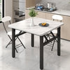 Foldable Marble Effect Laptop Snack Breakfast Table Desk Metal Small Apartment