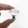 CRYSTAL DIAMOND GLASS DOOR KNOBS CUPBOARD DRAWER FURNITURE HANDLE CABINET