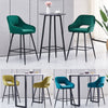 2X Bar Stools Velvet Bar Chairs Metal Legs Breakfast Bar Pub Chair Kitchen Home