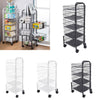3-6 Tier Kitchen Rotating Storage Trolley Shelf Organiser Vegetable Fruits Rack