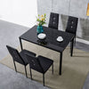 Modern Glass Dining Table and 4 Rhinestone Chairs Set Home Kitchen Furniture New
