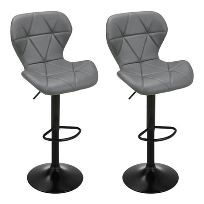 2x Adjustable Bar Stool Set Armless Upholstered Swivel Counter Chairs Barstools