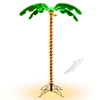 Pre-Lit Artificial Palm Tree Tropical LED Rope Light Patio Garden Tree Decor