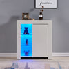 Modern High Gloss Sideboard Storage Cabinet Cupboards Furniture RGB LED Lights