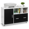 Mobile File Cabinet Modern Wood Floor Standing Cupboard with Drawer Home Office