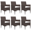 7 Piece Garden Dining Set with Cushions Brown P3M9