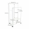 Heavy Duty Double Rail Garment Rack Rolling Clothes Rack fr Studio Condo Display