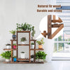 6-Tier Wooden Plant Stand 9 Pots Flower Display Shelf Indoor Outdoor Decoration