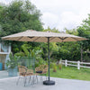 4.6M Cantilever Parasol Garden Banana Sun Umbrella Manual Rocker Shade Canopy UK