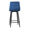 2X Blue Velvet Bar Stools Breakfast Stool Kitchen Pub Chairs Padded 65 cm Seat