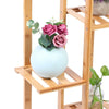 6 Pots Wood Flower Rack Plant Stand Shelves Bonsai Display Shelf Indoor Outdoor