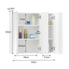 3 Doors Mirrored Wall Mounted Bathroom Cabinet with Shelf Storage Furniture NEW