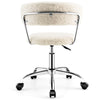 Faux Fur Home Office Chair Sherpa Swivel Desk Chair Adjustable Height Rolling