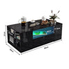 High Gloss Coffee Table With Storage 2 Drawers Living Room Furniture Led Lights