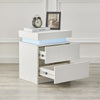 Nightstand Bedside Table W/ 2 Drawer High Gloss White Black Modern