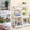 Folding Ladder Shelf Bookshelf Wooden Plants Display Stand Storage Rack