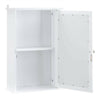 White Single Door Wall Mounted Mirror Cabinet Storage Shelf Bathroom Cupboard UK