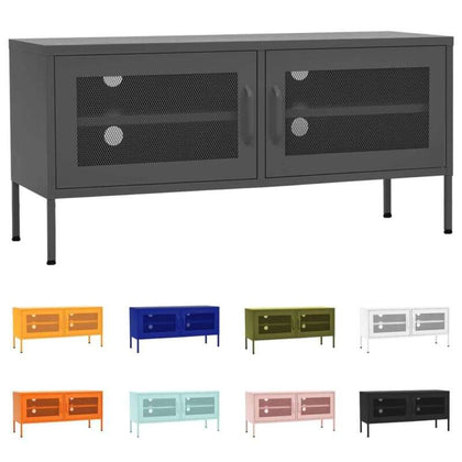 TV Cabinet Steel Stereo Hifi Cabinet Media Unit TV Stands Multi Colours