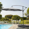 3M Banana Parasol Cantilever Umbrella Sun Shade Canopy Garden Outdoor w/ Base UK