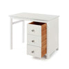 White Wood Painted Single Pedestal 3 Drawer Storage Dressing Table Vanity Desk