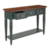 Queensbury Console Table Large Wooden Hall Table with Oak Top - Bottle Green