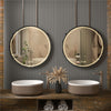 Metal Frame Round LED Bathroom Mirror Make Up Anti Fog & Memory Function 800mm