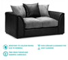 Jumbo Cord Sofa Suite Set 3+2 Seater Couch Grey & Black With Cushions