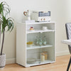 Modern White Sideboard Display Cabinet With RGB LED Cupboard Storage Unit