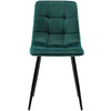 4 Pcs Velvet Dining Chairs Set Soft Padded Seat Metal Leg Office Kitchen Green