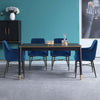 2 Pcs Blue Velvet Dining Chairs Dining Room Kitchen Chairs Tub Chairs Modern