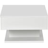 Coffee Table White LED High Gloss Rectangle Cocktail Table Modern Living Room