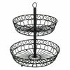 2 Tier Fruit Basket Holder Rack Vegetable Bowl Storage Stand Black Tableware