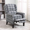 ONPNO Tartan Reclining Chairs Wing Back Armchair For Living Room Dark Grey