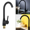 Modern Kitchen Sink Mono Mixer Tap Black Single Lever Swivel Spout Water UK