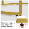 Round Nesting Table with Metal Frame, End Side Table w/ Tempered Glass Top, Gold