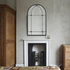 Large Window Garden Mirror Metal Arch Frame Indoor Outdoor Floral Decor UK