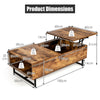 110cm Lift Top Coffee Table Modern Wooden Lift Top Dining Table Hidden Storage