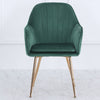 2Pcs Velvet Fabric Dining Chairs Accent Tub Chair Armchair Petal Back Gold Legs