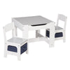 Children Table and 2 Chairs with Storage Box Kids Drawing Play Desk Set Bedroom