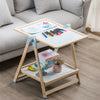 Kid Wooden Folding Double Sided Magnetic Drawing Board Easel with Stickers