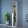 190cm White High Gloss Tall Bathroom Cabinet Storage Furniture Unit Cupboard