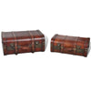 Retro Wooden Treasure Chest Vintage Storage Box Trunk Coffee Table Lockable UK