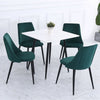 4x Velvet Dining Chairs Padded Seat Retro Metal Legs Office Kitchen Lounge Chair