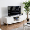Modern TV Stand Wooden Entertainment Media Console Center with Storage Cabinets
