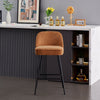 2x Bar Stools Velvet Breakfast Chairs Footrest Barstool with Spring Cushion
