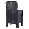 Black Garden Rattan Furniture Set With Storage Table 2 Armchairs Cushion Set NEW